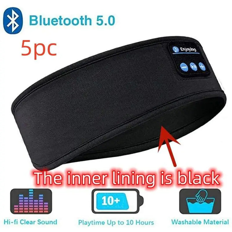 Wireless Bluetooth Sleeping Headphones Headband Thin Soft Elastic Comfortable Music Ear Phones Eye Mask for Side Sleeper Sports