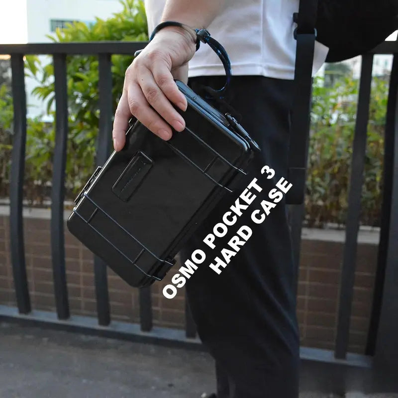 Waterproof Plastic Hard Shell Storage Case - Adjustable, Portable, 1X3 Protective Covers, 1/4″ Thread, 0.38Kg, Handle for DJI Camcorder & Vlogging Gear Protection (Case & Bag Only)