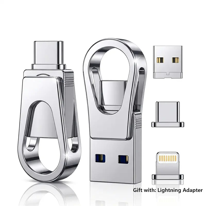 USB Flash Drive 3-In-1, Type-C OTG Dual Interface, Large Capacity Memory Stick, No App ,Needed, Compatible with Ios Android , for Phone Computer ,Student Office Use