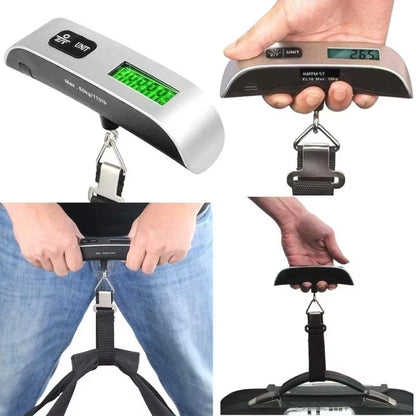 Portable High Precision Scale Digital LCD Display Suitcase Travel Bag Hanging Steelyard Hook Balance Scale Tools 110Lb/50Kg