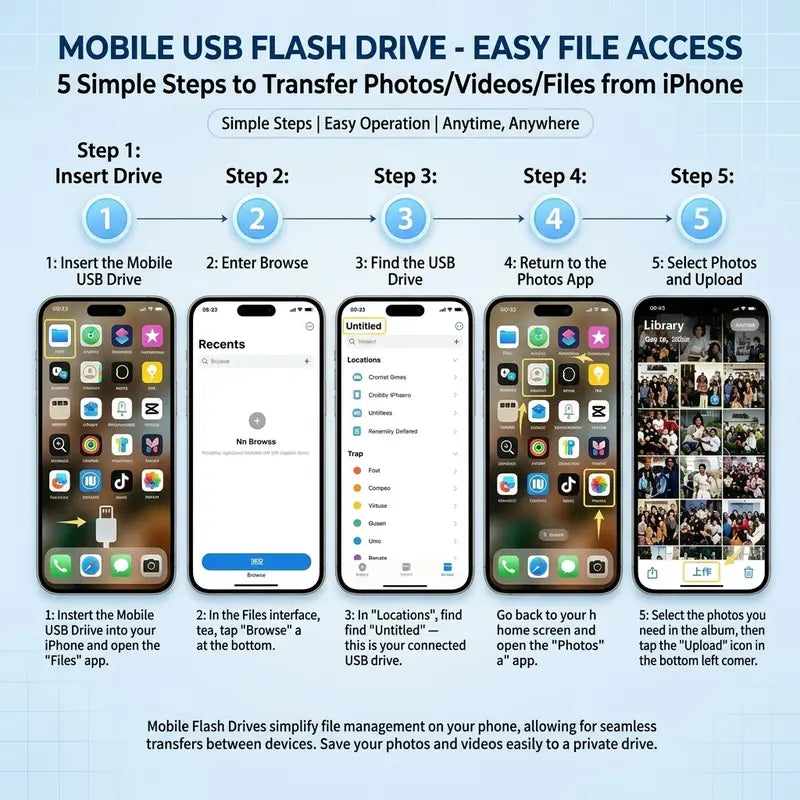 USB Flash Drive 3-In-1, Type-C OTG Dual Interface, Large Capacity Memory Stick, No App ,Needed, Compatible with Ios Android , for Phone Computer ,Student Office Use
