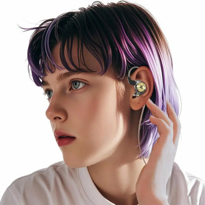 【Flash Sale】Qkz AK3 Portable Wired In-Ear Headphone with Mic - Hifi Sound, Deep Subwoofer Bass, Noise Cancelling, Transparent Iems, Electronic Cable Connection, Audio Gaming Earbuds, Console Accessory, Geek Gift for Gamers