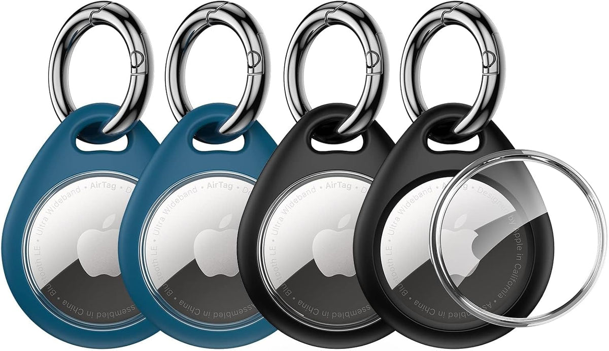 Airtag Holder Keychain, 4 Pack TPU Case for Apple Airtag 1 & 2