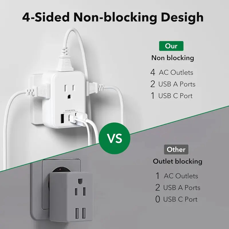 BN-LINK US to UK Plug Adapter, Type G Plug Travel Adapter with 4 AC Outlets and 3 USB Ports (1 USB C), UK Power Adapter for USA to Ireland England Dubai London Scotland British Kenya Hong Kong