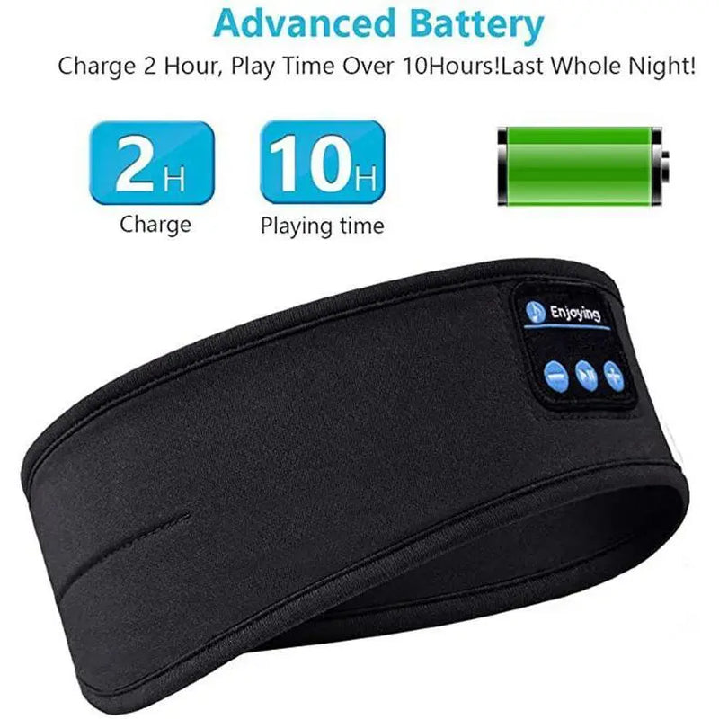 Wireless Bluetooth Sleeping Headphones Headband Thin Soft Elastic Comfortable Music Ear Phones Eye Mask for Side Sleeper Sports