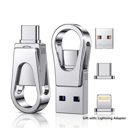 USB Flash Drive 3-In-1, Type-C OTG Dual Interface, Large Capacity Memory Stick, No App ,Needed, Compatible with Ios Android , for Phone Computer ,Student Office Use