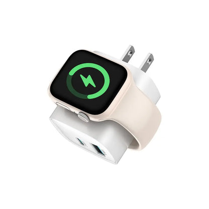 Fast Charger Tessan Colorful 3-In-1 PD20W USB-C Charger Block - Built-In Wireless Watch Charging, Dual Ports, Wireless Fast Charging Charger for Iwatch Ultra/9/8/7/6/Se Series, Iphone 17/17 Pro/16/16 Pro/15 Series, Cellphones, Iphone Charger