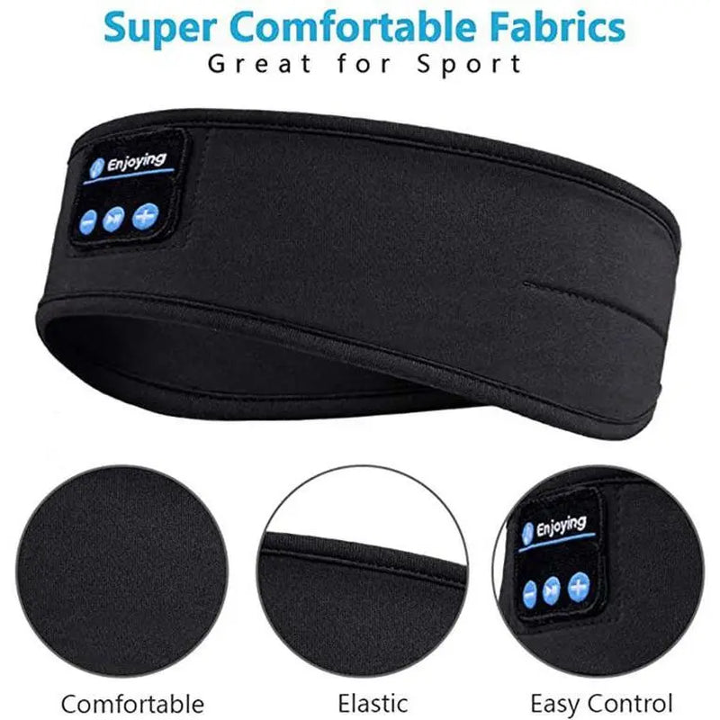 Wireless Bluetooth Sleeping Headphones Headband Thin Soft Elastic Comfortable Music Ear Phones Eye Mask for Side Sleeper Sports