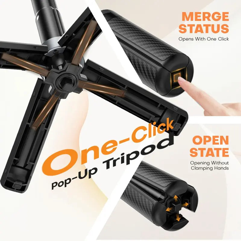 Upgrated 4-In-1 Magnetic Selfie Stick with Remote for Cell Phone 360° Rotation.Can Transforms into Mini Tripod/Camera Grip/Handheld Stabilizer/Phone Stand.Extend to 25 Inches